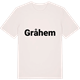 Vintage White t-shirt med Gråhem fetstil t-shirt