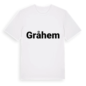 Gråhem fetstil t-shirt – ekologisk bomull t-shirt från Pinshirt