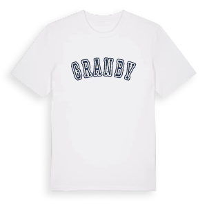 Granby college t-shirt – ekologisk bomull t-shirt från Pinshirt