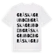 White t-shirt med Gråskagrunden ordlek t-shirt