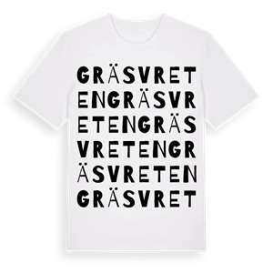 Gräsvreten ordlek t-shirt – ekologisk bomull t-shirt från Pinshirt