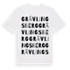 White t-shirt med Grävlingsberg ordlek t-shirt