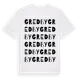 White t-shirt med Gredby ordlek t-shirt