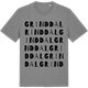 Mid Heather Gray t-shirt med Grinddal ordlek t-shirt