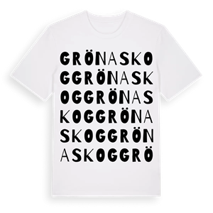 Grönaskog ordlek t-shirt – ekologisk bomull t-shirt från Pinshirt