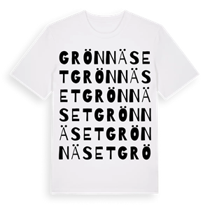 Grönnäset ordlek t-shirt – ekologisk bomull t-shirt från Pinshirt