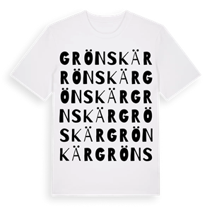 Grönskär ordlek t-shirt – ekologisk bomull t-shirt från Pinshirt