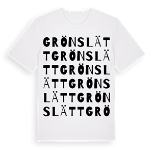 Grönslätt ordlek t-shirt – ekologisk bomull t-shirt från Pinshirt
