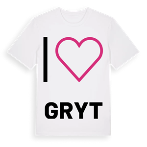 Jag älskar Gryt t-shirt stort tryck – ekologisk bomull t-shirt från Pinshirt
