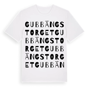 Gubbängstorget ordlek t-shirt – ekologisk bomull t-shirt från Pinshirt