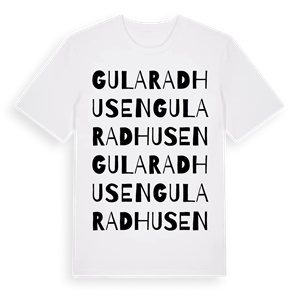 Gula radhusen ordlek t-shirt – ekologisk bomull t-shirt från Pinshirt