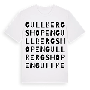 Gullbergshopen ordlek t-shirt – ekologisk bomull t-shirt från Pinshirt