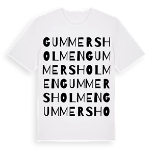 Gummersholmen ordlek t-shirt – ekologisk bomull t-shirt från Pinshirt