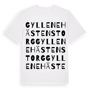 Gyllene Hästens Torg ordlek t-shirt – ekologisk bomull t-shirt från Pinshirt