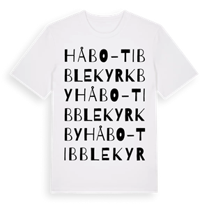 Håbo-Tibble kyrkby ordlek t-shirt – ekologisk bomull t-shirt från Pinshirt