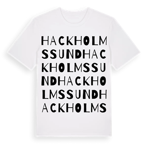 Hackholmssund ordlek t-shirt – ekologisk bomull t-shirt från Pinshirt