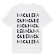 White t-shirt med Hackleback ordlek t-shirt