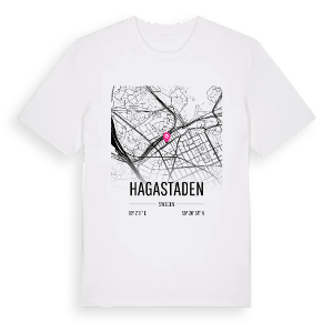 Hagastaden karta t-shirt – ekologisk bomull t-shirt från Pinshirt