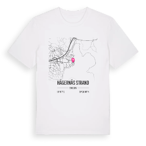 Hägernäs strand karta t-shirt – ekologisk bomull t-shirt från Pinshirt