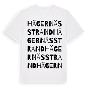 Hägernäs strand ordlek t-shirt – ekologisk bomull t-shirt från Pinshirt
