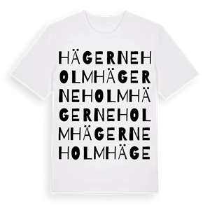 Hägerneholm ordlek t-shirt – ekologisk bomull t-shirt från Pinshirt