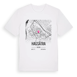 Hagsätra karta t-shirt – ekologisk bomull t-shirt från Pinshirt