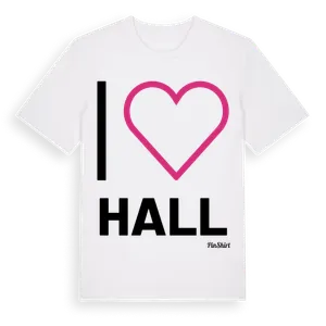 Jag älskar Hall t-shirt stort tryck – ekologisk bomull t-shirt från Pinshirt