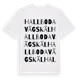 White t-shirt med Hallboda Vägskäl ordlek t-shirt