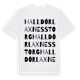 White t-shirt med Halldór Laxness Torg ordlek t-shirt