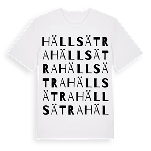 Hällsätra ordlek t-shirt – ekologisk bomull t-shirt från Pinshirt