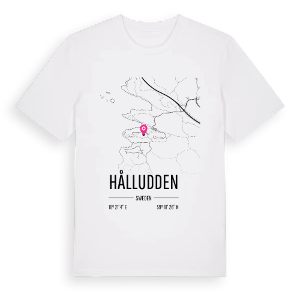 Hålludden karta t-shirt – ekologisk bomull t-shirt från Pinshirt