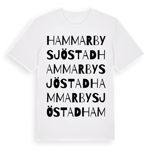 Hammarby sjöstad ordlek t-shirt – ekologisk bomull t-shirt från Pinshirt