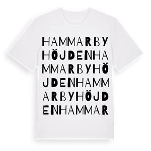Hammarbyhöjden ordlek t-shirt – ekologisk bomull t-shirt från Pinshirt