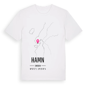 Hamn karta t-shirt – ekologisk bomull t-shirt från Pinshirt