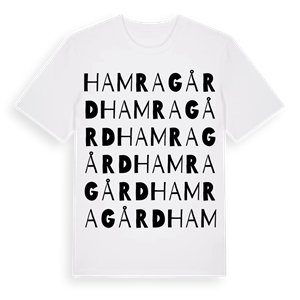 Hamra Gård ordlek t-shirt – ekologisk bomull t-shirt från Pinshirt