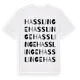 White t-shirt med Hasslinge ordlek t-shirt
