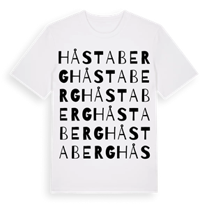Håstaberg ordlek t-shirt – ekologisk bomull t-shirt från Pinshirt