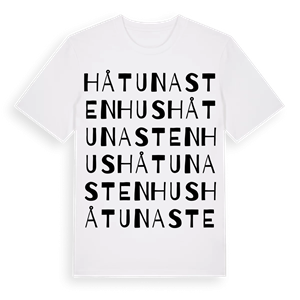Håtuna stenhus ordlek t-shirt – ekologisk bomull t-shirt från Pinshirt