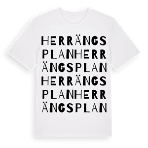 Herrängsplan ordlek t-shirt – ekologisk bomull t-shirt från Pinshirt