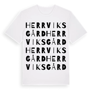 Herrviks Gård ordlek t-shirt – ekologisk bomull t-shirt från Pinshirt