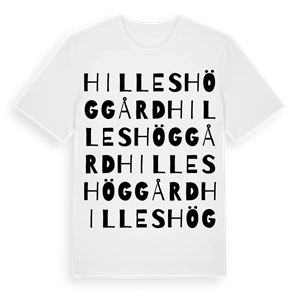 Hilleshöggård ordlek t-shirt – ekologisk bomull t-shirt från Pinshirt