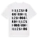 White t-shirt med Hilleshöggård ordlek t-shirt