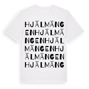 Hjälmängen ordlek t-shirt – ekologisk bomull t-shirt från Pinshirt