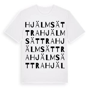 Hjälmsättra ordlek t-shirt – ekologisk bomull t-shirt från Pinshirt