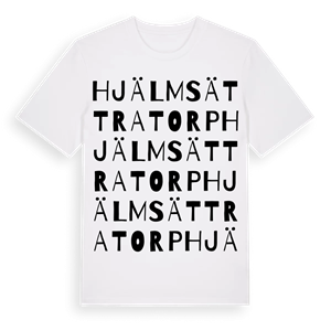 Hjälmsättratorp ordlek t-shirt – ekologisk bomull t-shirt från Pinshirt