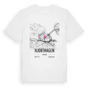 Hjorthagen karta t-shirt – ekologisk bomull t-shirt från Pinshirt