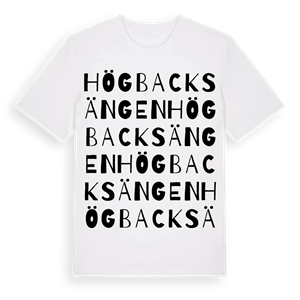 Högbacksängen ordlek t-shirt – ekologisk bomull t-shirt från Pinshirt