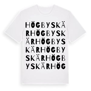 Högbyskär ordlek t-shirt – ekologisk bomull t-shirt från Pinshirt