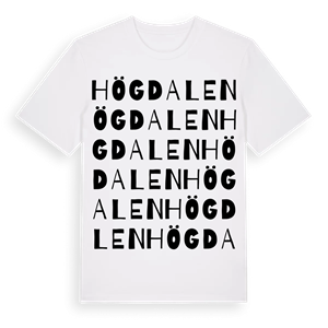 Högdalen ordlek t-shirt – ekologisk bomull t-shirt från Pinshirt