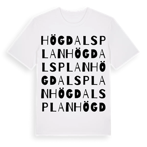 Högdalsplan ordlek t-shirt – ekologisk bomull t-shirt från Pinshirt